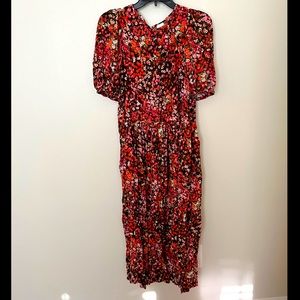 H&M multi-colored floral maxi dress with buttons on back